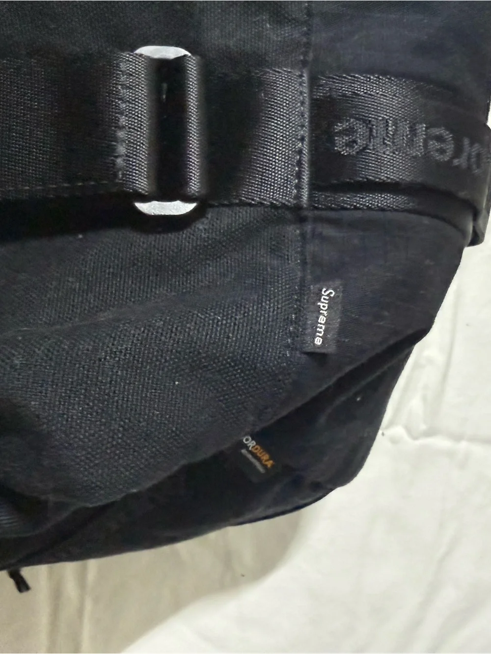 Supreme Black Duffel Bag with Box Logo Patch